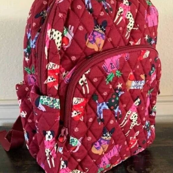 Vera Bradley Cotton Essential Large Backpack Holiday Hounds Christmas NWT - Picture 6 of 6